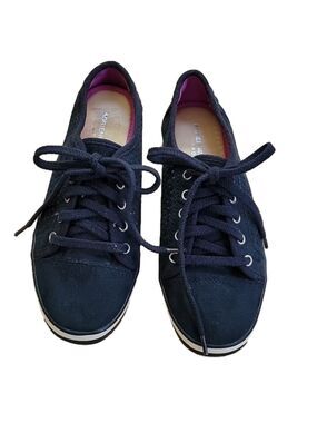 Adrienne Vittadini Sport Navy Suede Lace Up Shoe Size 5.5 EUC
